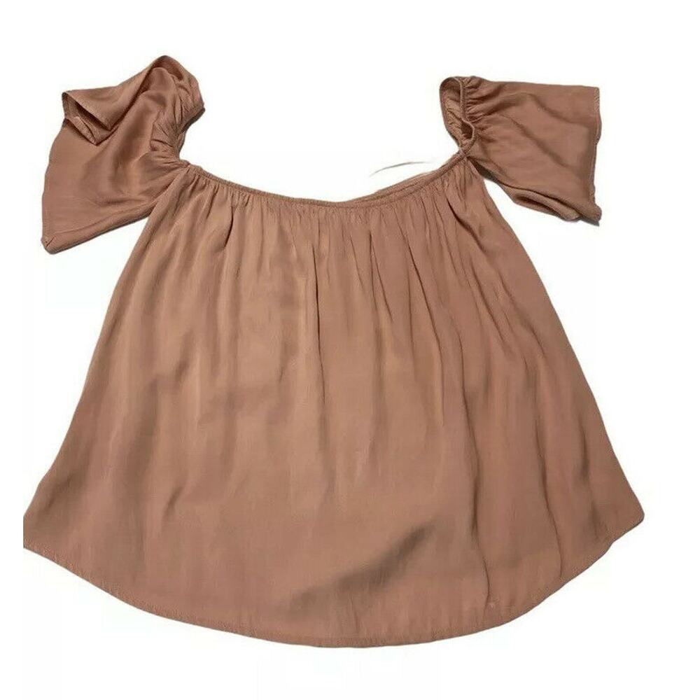 Madison & Berkeley women Off Shoulder blouse sz XS relaxed terra rose pink - Picture 5 of 12